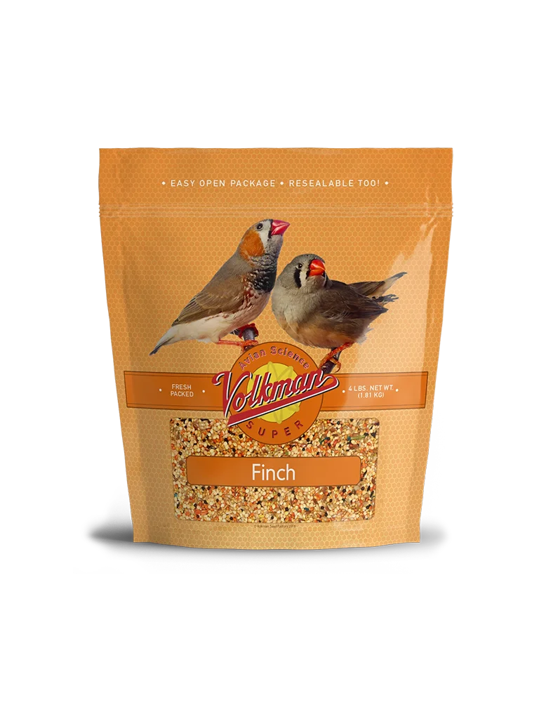 A bag of bird seed with two birds on it.